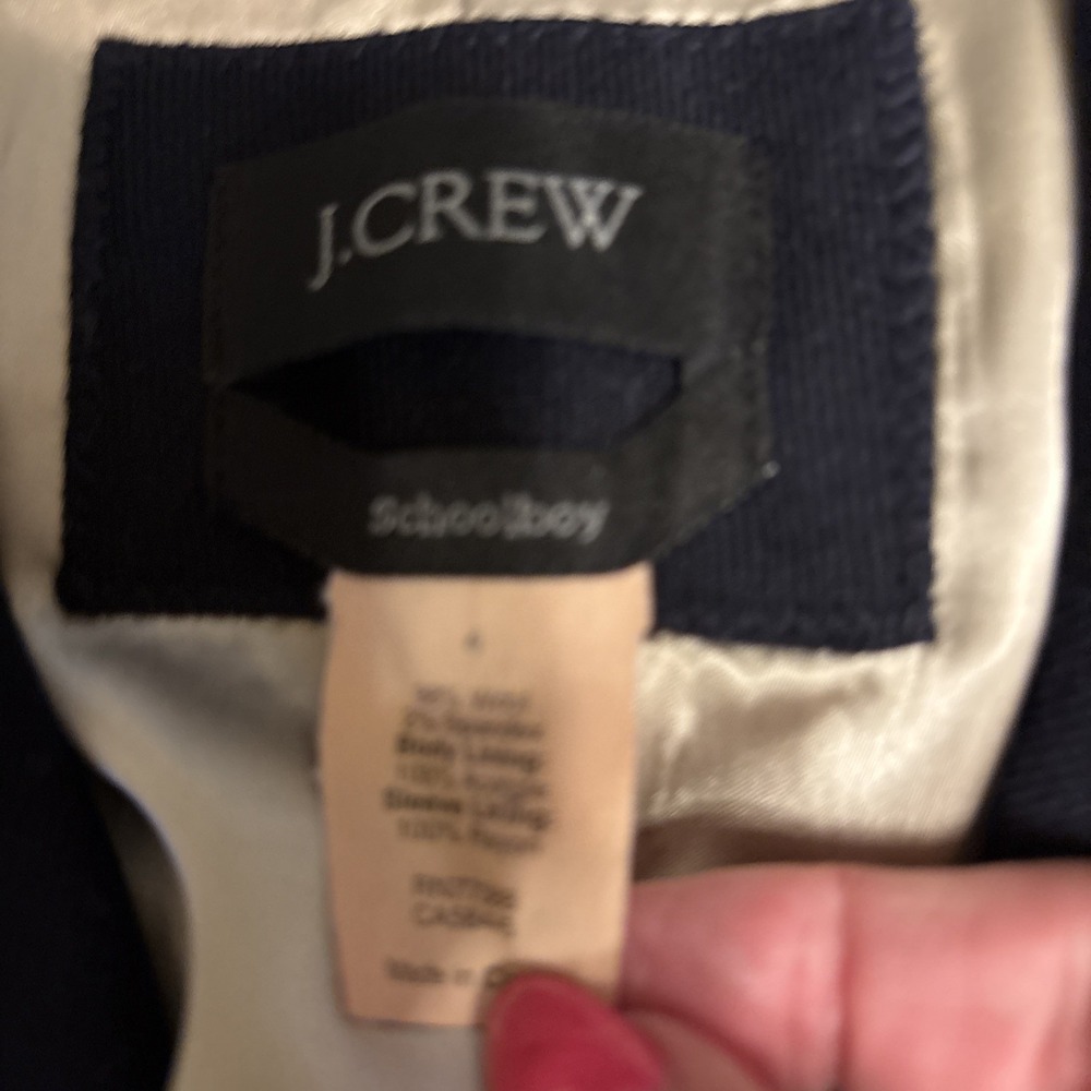 J Crew Original Schoolboy Blazer Womens Preppy Gold Button Wool Size 4 Navy - Picture 6 of 8